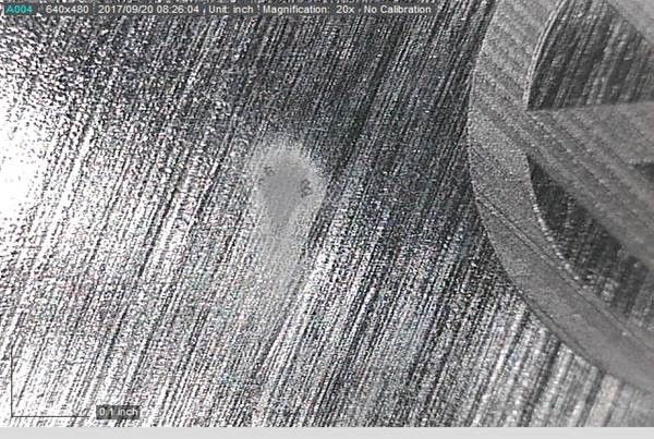 closeup of ultrasonic damage