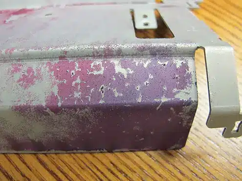 Ink removed only at areas of high ultrasonic energy